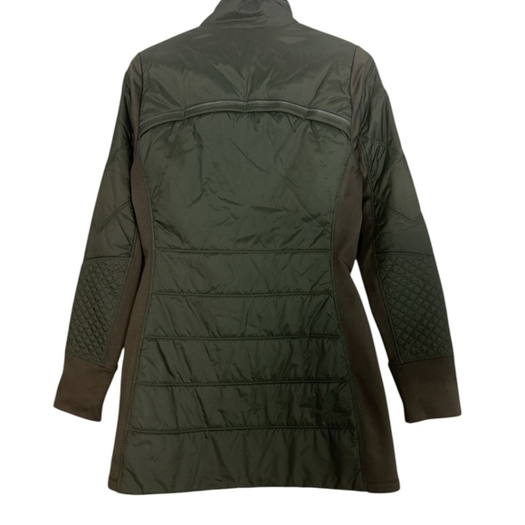 Athleta primaloft Rock Ridge Dark Green and grey Quilted Puffer Jacket - Picture 2 of 4